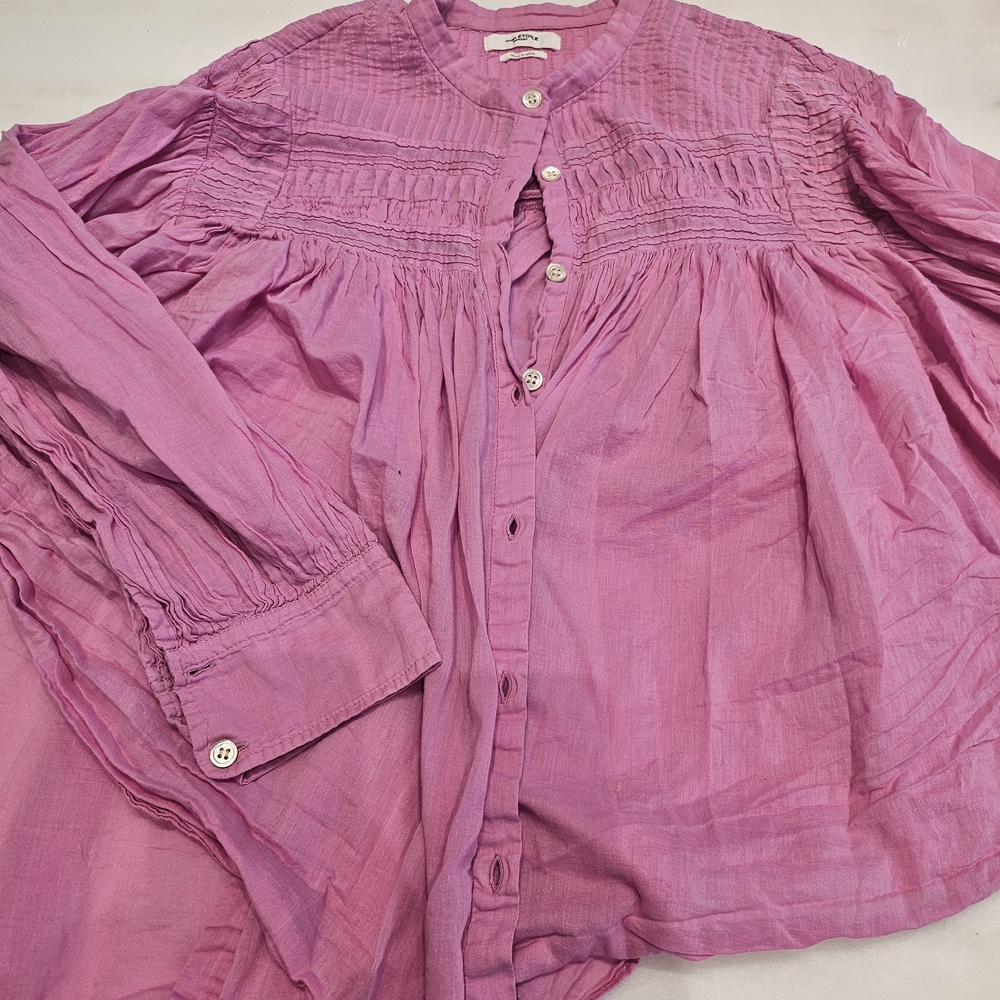 Pink Button-Up Blouse